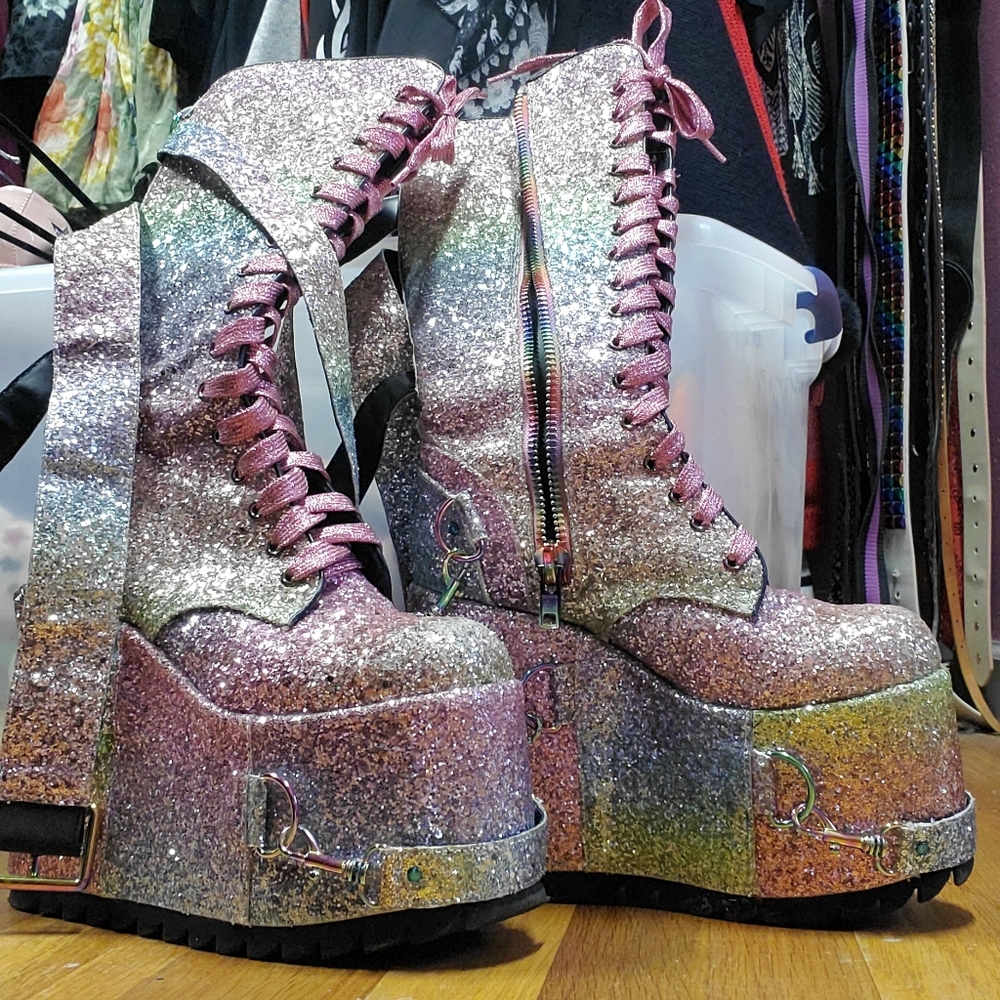 Club Exx Sparkle Pony Platform Boots